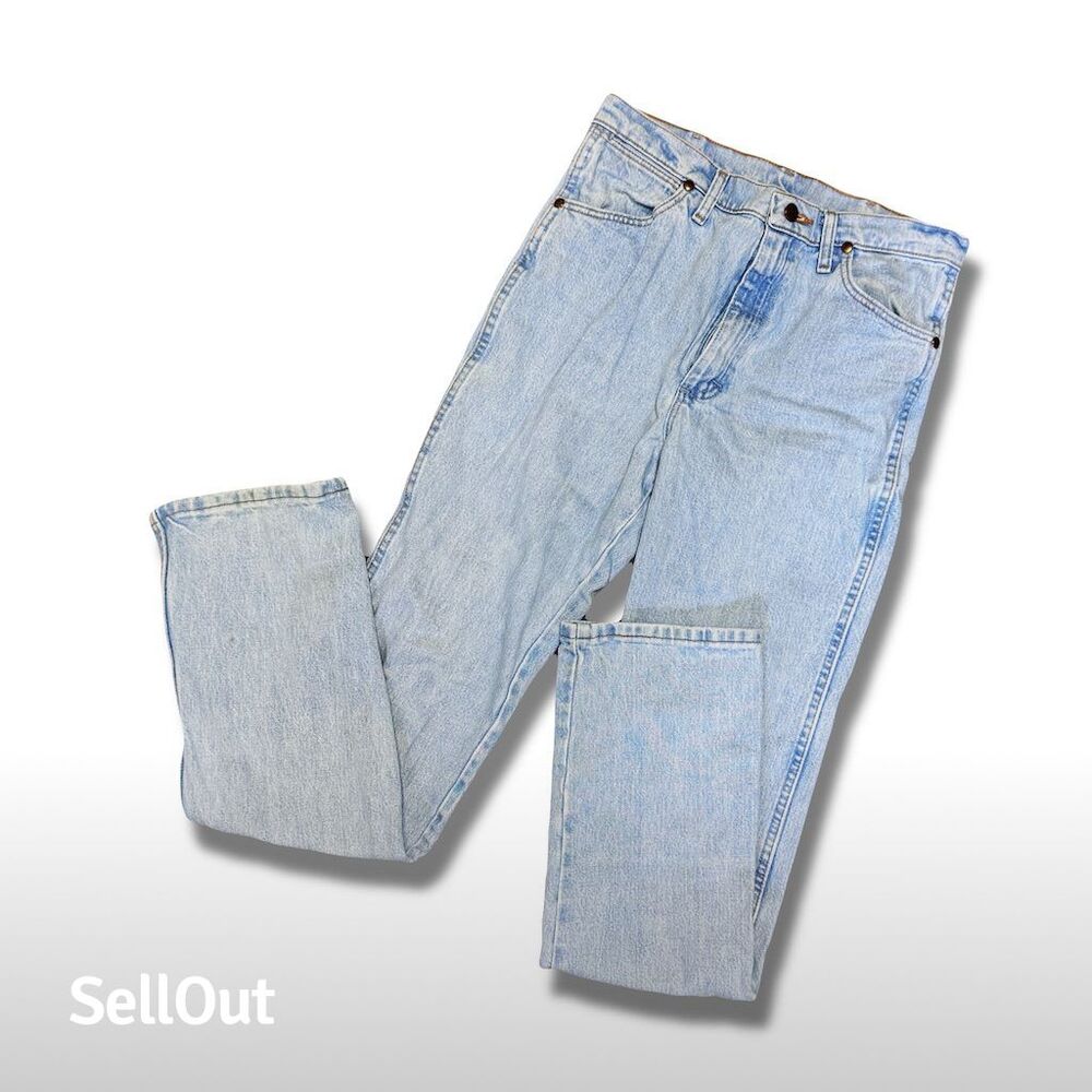 Vintage Wrangler Men's 90s Straight Jeans Blue Size 31x34 - Picture 1 of 7